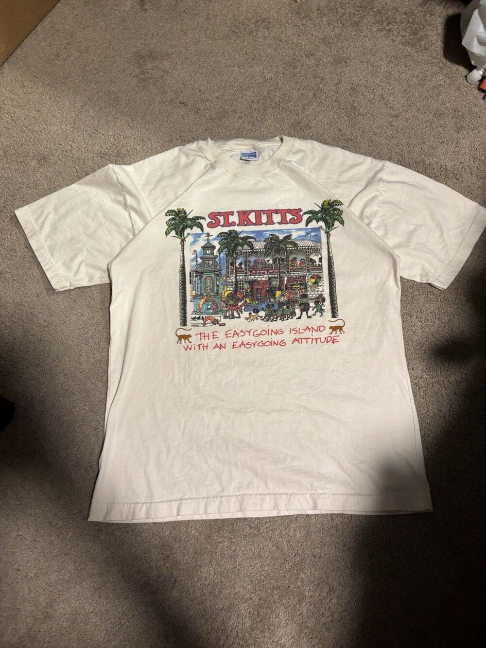 VTG ST KITTS The Easy Going Island Ballahoo Restaurant Sun Island 100 Cotton XL